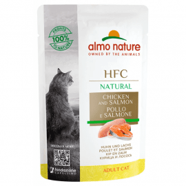 Almo Nature HFC NATURAL CHICKEN & SALMON консервы для кошек КУРИЦА и ЛОСОСЬ, пауч