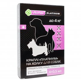 Vitomax Platinum краплі на холку від бліх, кліщів та гельмінтів для собак