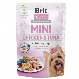 Brit Care Dog Mini Fillets in Gravy Chicken & Tuna консервы для собак мелких пород ТУНЕЦ И КУРИЦА В СОУСЕ