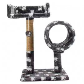 Пухнастики кігтеточка з диваном і тунелем для кішок, сірий