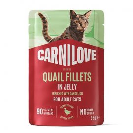 Carnilove Carnilove Jelly Quail with Dandelion влажный корм для кошек, кусочки в желе ПЕРЕПЕЛКА и ОДУВАНЧИК