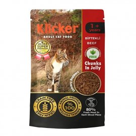 Klicker Beef Chanks in Jelly вологий корм для котів ЯЛОВИЧИНА у желе