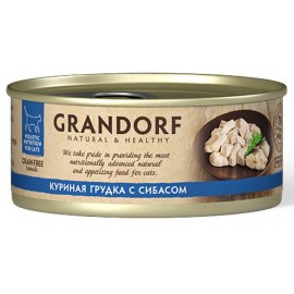 Grandorf (Грандорф) консерва для кошек КУРИНАЯ ГРУДКА С СИБАСОМ