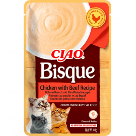 Inaba Cat Ciao Bisque Chicken and Beef вологий корм для котів пюре КУРКА та ЯЛОВИЧИНА