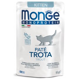 Monge Cat Monoprotein Kitten Trout монопротеиновый влажный корм для котят ФОРЕЛЬ, пауч