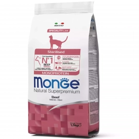 Monge Cat Monoprotein Sterilised Beef сухой монопротеиновый корм для стерилизованных кошек ГОВЯДИНА Monge Cat Monoprotein Sterilised Beef сухой монопротеиновый корм для стерилизованных кошек ГОВЯДИНА