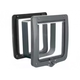 Trixie 4-WAY FLAP DOOR XXL врізні дверцята для кішок з тунелем, 4 позиції (4424) сірий