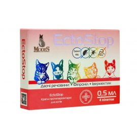 Modes EctoStop капли на холку от блох, клещей и гельминтов для кошек