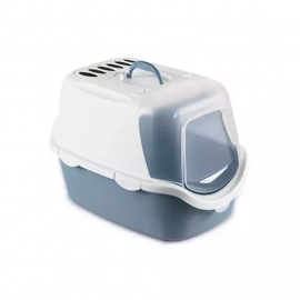 STEFANPLAST Cathy Easy Clean закрытый туалет с фильтром для кошек, сине-стальной