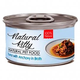 Natural Kitty Broth Tuna & Anchovy влажный корм для кошек, кусочки в бульоне, ТУНЕЦ И АНЧОУСЫ