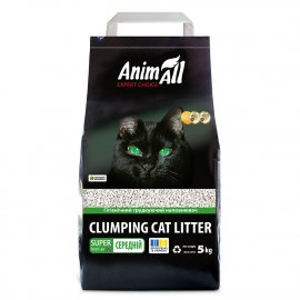 AnimAll Expert Choice НАТУРАЛ бентонитовый комкующийся наполнитель для кошачьего туалета, средняя фракция, без запаха
