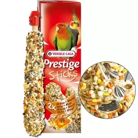 Versele-Laga (Верселя-Лага) Prestige STICKS BIG PARAKEETS NUTS & HONEY ласощі для середніх папуг, ГОРІХИ З МЕДОМ 140 г (2 шт.)