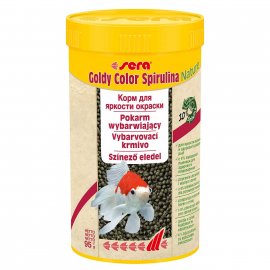 Sera GOLDY COLOR SPIRULINA NATURE корм со спирулиной для яркости окраски для золотых рыбок, гранулы