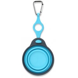 DEXAS Travel Cup with Bottle Holder & Carabiner - Миска складна для подорожей з карабіном та фіксатором, блакитний