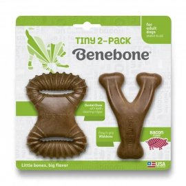 Benebone Tiny 2-Pack Dental Chew & Wishbone набір жувальних іграшок для собак БЕКОН