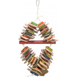 Trixie Деревянная игрушка для птиц на веревке с картоном (58992)