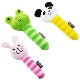 DoggyMan Stick Animals м'яка іграшка з пищалкою для собак ЗАЄЦЬ, ЖАБКА або ПАНДА