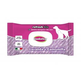 Inodorina Refresh Bio вологі біорозкладні серветки для собак і котів з ароматом лаванди