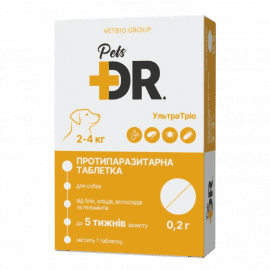 Dr.Pets (Доктор Петс) УльтраТрио таблетки от блох, клещей и гельминтов для собак