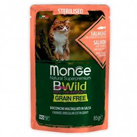 Monge Cat BWild Grain Free Sterilised Salmon, Shrimps & Vegetables вологий корм для стерилізованих котів ЛОСОСЬ, КРЕВЕТКИ та ОВОЧІ