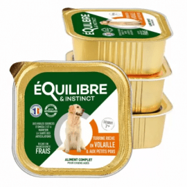 eQuilibre & Instinct POULTRY & PEAS консерви для літніх собак, паштет М'ЯСО ПТИЦІ, ЗЕЛЕНИЙ ГОРОШОК