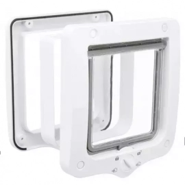 Trixie 4-WAY FLAP DOOR врезная дверца с туннелем для кошек и собак мелких пород, белый Trixie 4-WAY FLAP DOOR врезная дверца с туннелем для кошек и собак мелких пород, белый