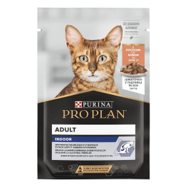 Purina Pro Plan (Пурина Про План) Adult Indoor Salmon влажный корм для кошек живущих дома, кусочки в подливе ЛОСОСЬ