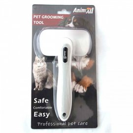 AnimAll Groom щетка пуходерка с автоматической системой очистки для кошек и собак, серый