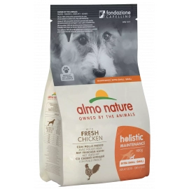 Almo Nature Holistic MAINTENANCE EXTRA SMALL-SMALL ADULT DOG WITH FRESH CHICKEN сухий корм для дорослих собак міні та малих порід КУРКА