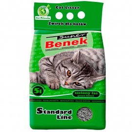 Super Benek (Супер Бенек) Standard Green Forest бентонитовый стандартный наполнитель для кошачьего туалета АРОМАТ ЗЕЛЕНОГО ЛЕСА