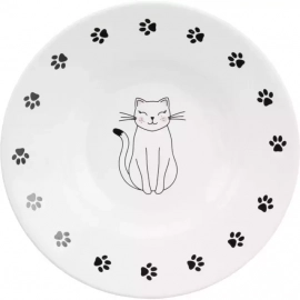 Trixie Ceramic Bowl керамічна миска для коротконосих кішок, білий  (24651)
