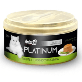 AnimAll Platinum Rabbit консервы для кошек, паштет, КРОЛИК