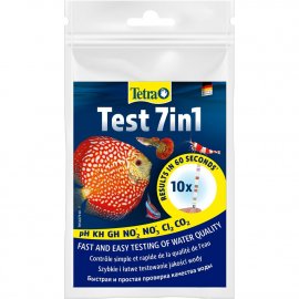 Tetra Test 7in1 набір тестів для акваріумів для вимірювання параметрів води з індикаторами