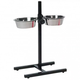 Flamingo H-STAND WITH DISHES миски для собак на штативе, нержавейка 60 см