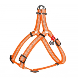 Collar WAUDOG Waterproof, шлея светоотражающая с QR-паспортом, металлическая пряжка-фастекс, ОРАНЖЕВЫЙ