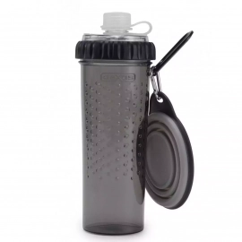 Dexas SNACK DUO COMPANION CUP пляшка подвійна для води та корму зі складною мискою, світло-сірий