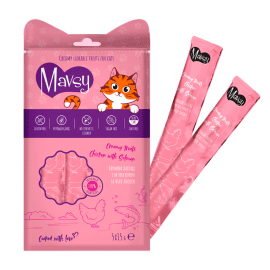 Mavsy Creamy Treats ласощі у вигляді крему для котів КУРКА та ЛОСОСЬ