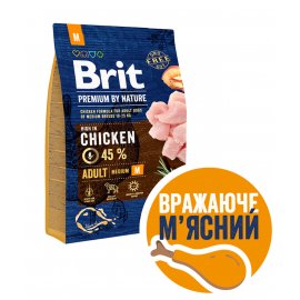 Brit Premium Dog Adult Medium М Chicken сухий корм для собак середніх порід КУРКА Brit Premium Dog Adult Medium М Chicken сухий корм для собак середніх порід КУРКА