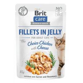 Brit Care Cat Fillets in Gravy Chicken & Сheese консерви для котів у соусі КУРКА ТА СИР