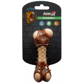 AnimAll GrizZzly игрушка для собак косточка с ароматом мяса, коричневый