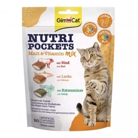 Gimсat NUTRI POCKETS MALT VITAMIN MIX (АСОРТІ МІКС ВІТАМІННІ подушечки) ласощі для кішок, 150 г
