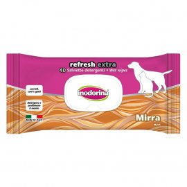 Inodorina Refresh Extra Mirra вологі гігієнічні серветки для собак та кішок з екстрактом східної мірри