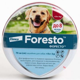 Bayer Foresto (Форесто) - Нашийник від кліщів, бліх, вошей та власоїдів для собак вагою більше 8 кг, захист 8 місяців