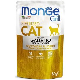 Monge Cat Grill Sterilised Cockerel влажный корм для стерилизованных кошек ПЕТУХ, пауч