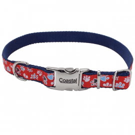 Coastal (Костал) Pet Attire Ribbon нашийник для собак, ЧЕРВОНІ ЛАПКИ