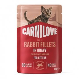 Carnilove Kitten Gravy Rabbit with Marigold вологий корм для кошенят, філе в соусі КРОЛИК та КАЛЕНДУЛА