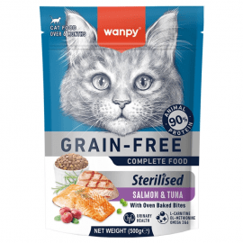 Wanpy Sterilized Cat Grain Free Salmon & Tuna сухой беззерновой корм для стерилизованных кошек ЛОСОСЬ И ТУНЕЦ