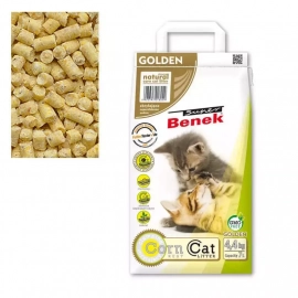 Super Benek (Супер Бенек) CORN LINE GOLDEN CAT LITTER NATURAL кукурузный наполнитель золотой для кошачьего туалета БЕЗ АРОМАТА