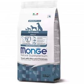 Monge Dog Monoprotein Adult All Breeds Trout сухой монопротеиновый корм для собак всех пород ФОРЕЛЬ