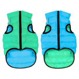 Collar (Колар) AIRY VEST LUMI двостороння куртка для собак ЯКА СВІТИТЬСЯ, салатово-блакитна